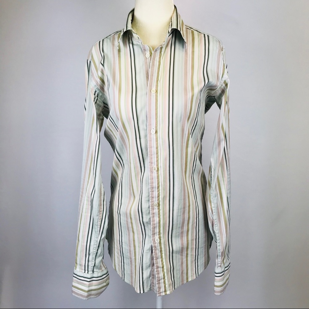 Ted Baker London Long Sleeved Striped Dress Shirt